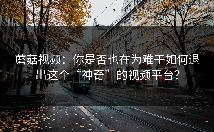 蘑菇视频：你是否也在为难于如何退出这个“神奇”的视频平台？